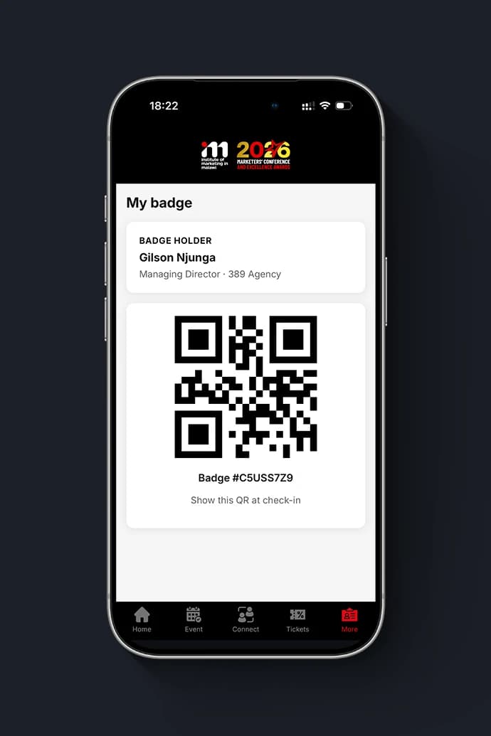 Digital QR badge for event check-in